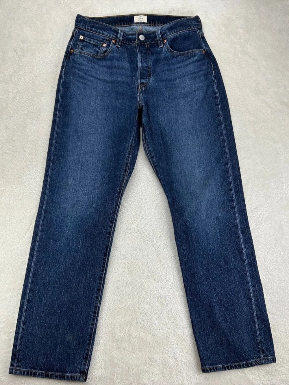Levi's 501 Curve Straight Jeans Mens W31 L30 Blue Denim Button Fly Mid Rise